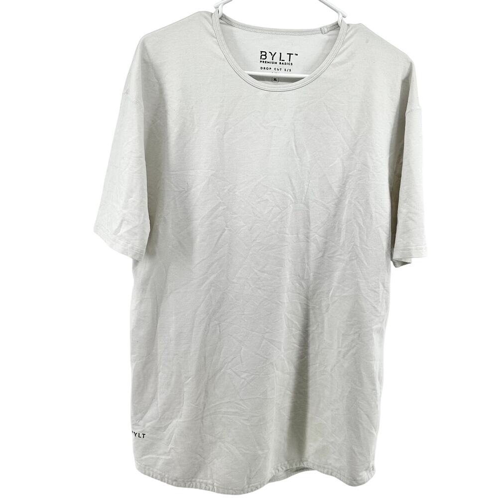 BYLT Premium Basics Drop Cut Lux Tee T Shirt Stretch Wrinkle Resistance White XL